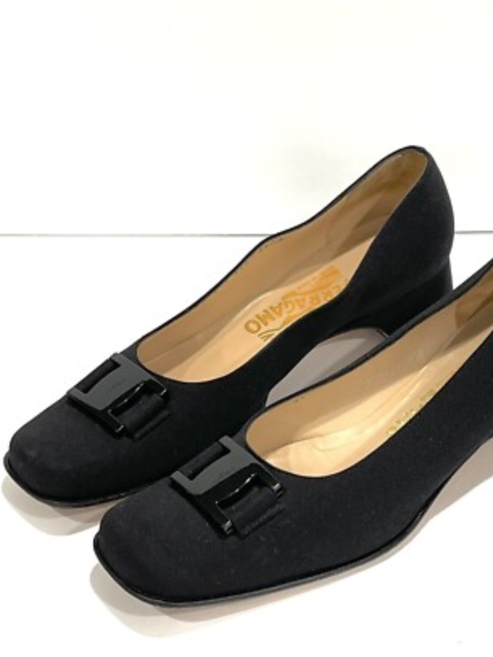 Salvatore Ferragamo Black Suede Bow Detail Pumps